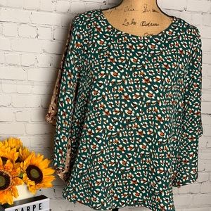 Multi color playful print umgee blouse size S